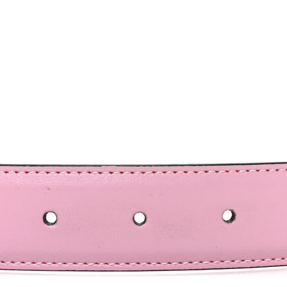 Gucci Plutone Calfskin Enamel Crystal Square G Snake 30mm Belt 80 32 Sugar Pink 3 of 6
