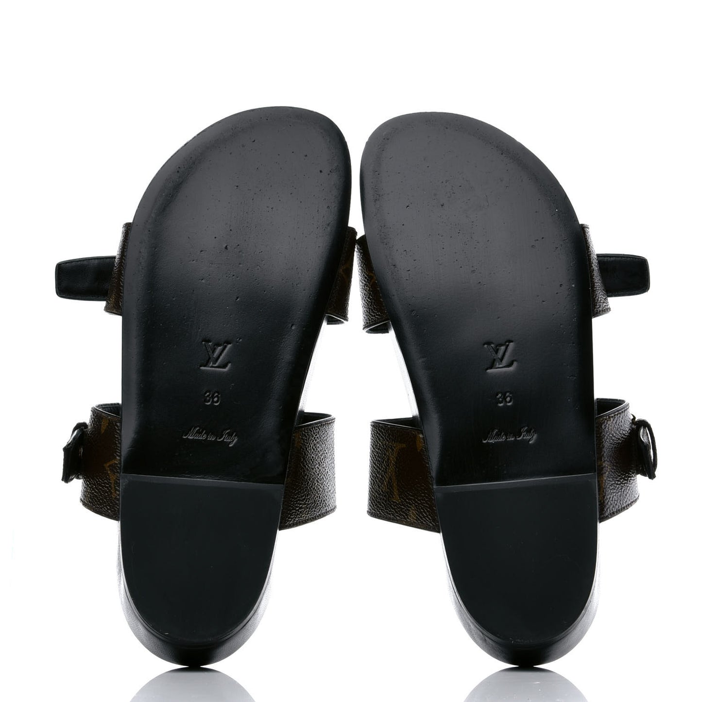 Monogram Bom Dia Mule Sandals 36 Black