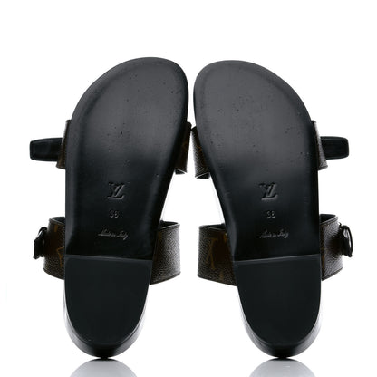 Louis Vuitton Monogram Bom Dia Mule Sandals 36 Black 6 of 9