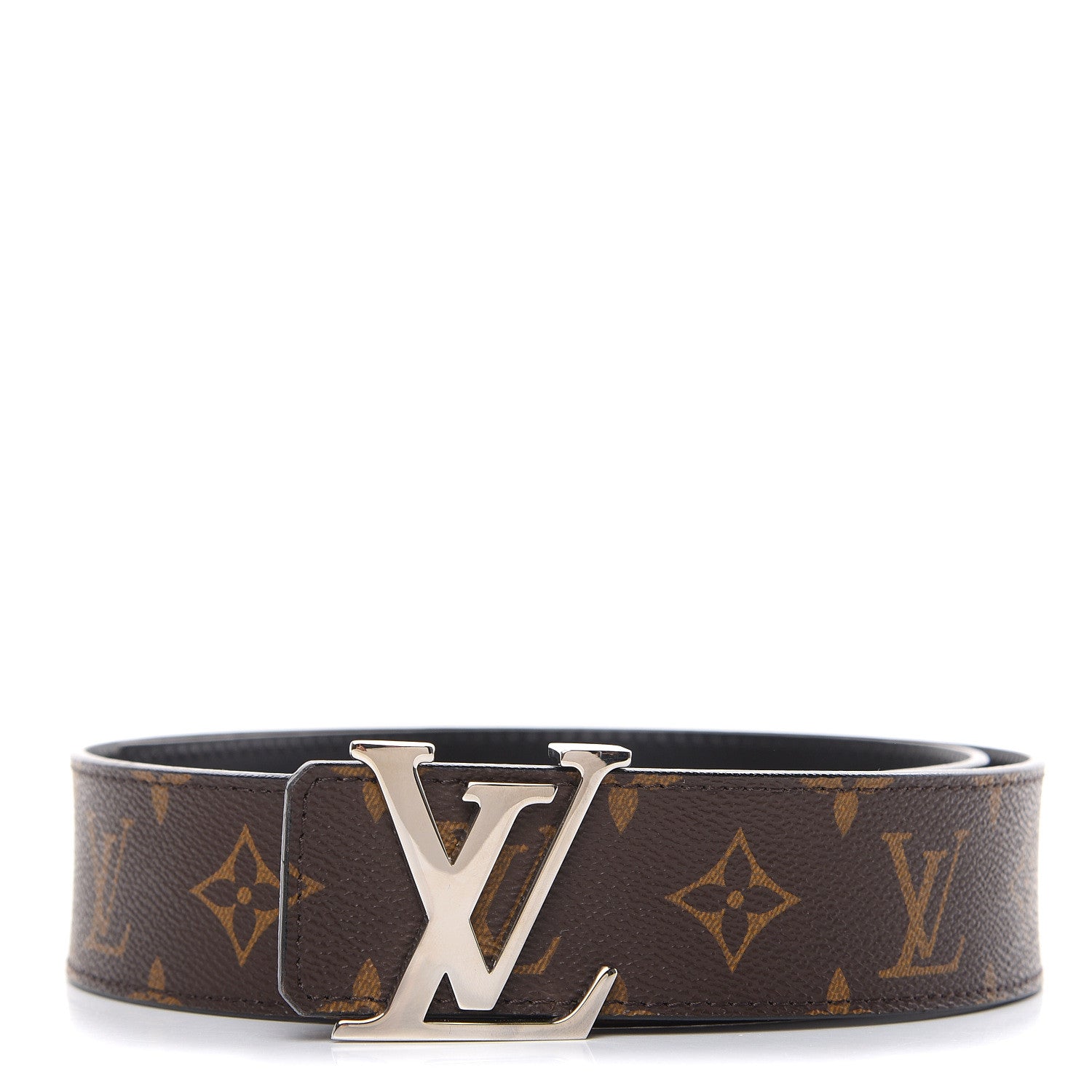 Louis Vuitton Calfskin Monogram 30mm LV Initiales Reversible Belt 80 32 Black 1 of 5