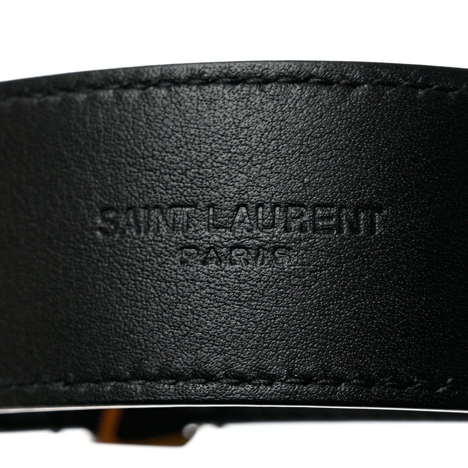 Saint Laurent Smooth Calfskin Monogram Square Buckle Belt 85 34 Black 6 of 8