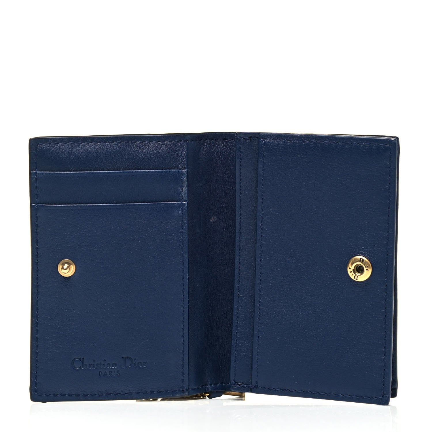Christian Dior Lambskin Cannage Studded Lady Dior Card Holder Navy 5 of 8