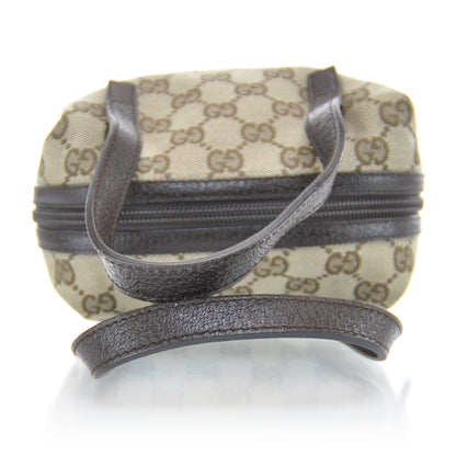 Gucci Monogram Calfskin Large Balthus Cosmetic Pouch Beige Ebony Cocoa 3 of 9