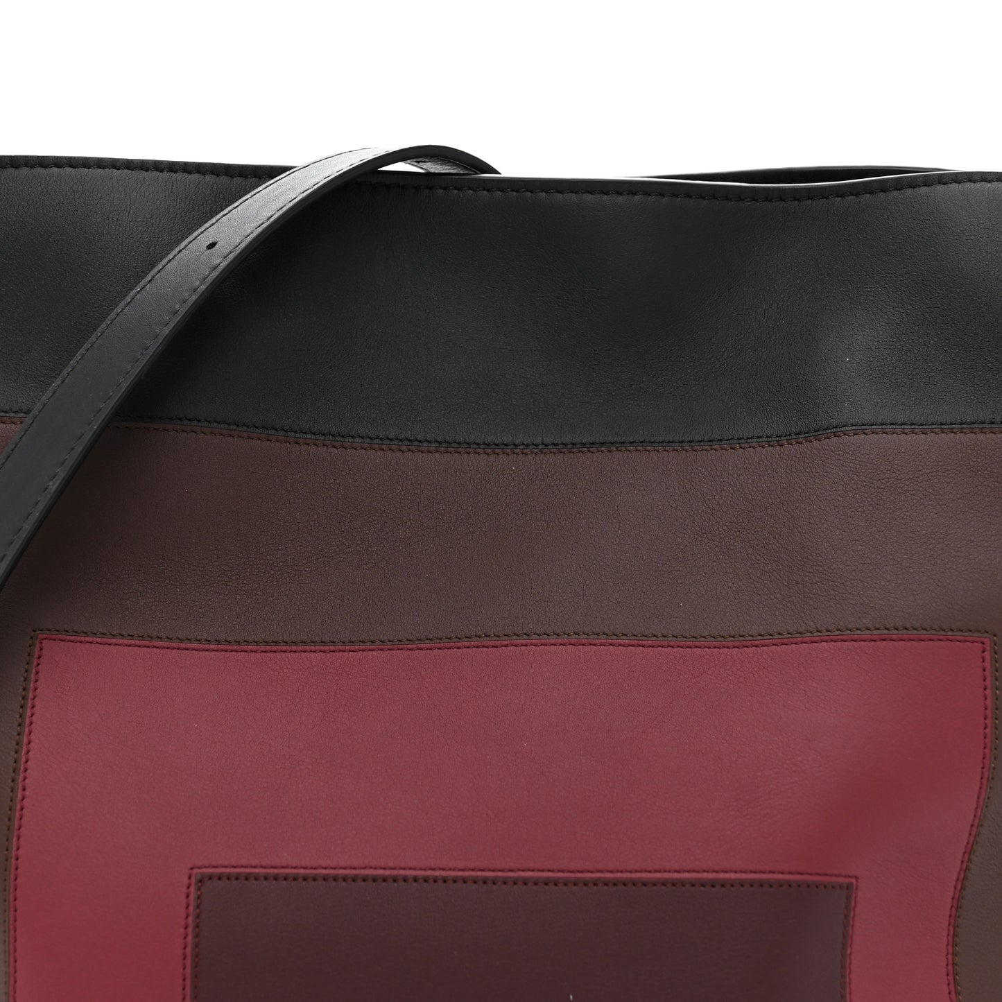 X ALBERS Nappa Calfskin Medium Flamenco Knot Clutch Black Burgundy