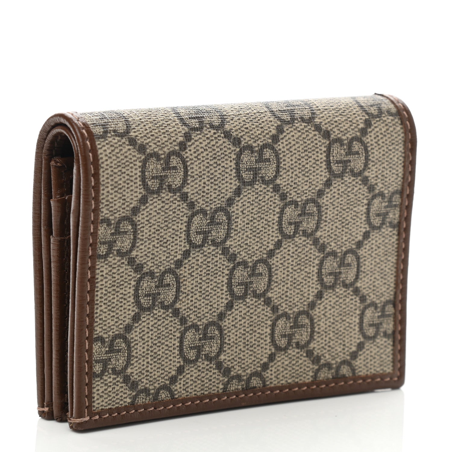 Gucci GG Supreme Monogram Horsebit 1955 Card Case Wallet Beige Ebony Brown Sugar 3 of 7