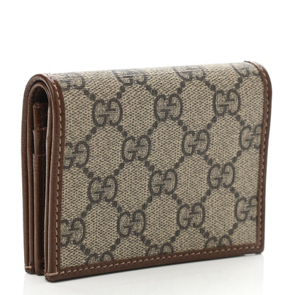 Gucci GG Supreme Monogram Horsebit 1955 Card Case Wallet Beige Ebony Brown Sugar 3 of 7