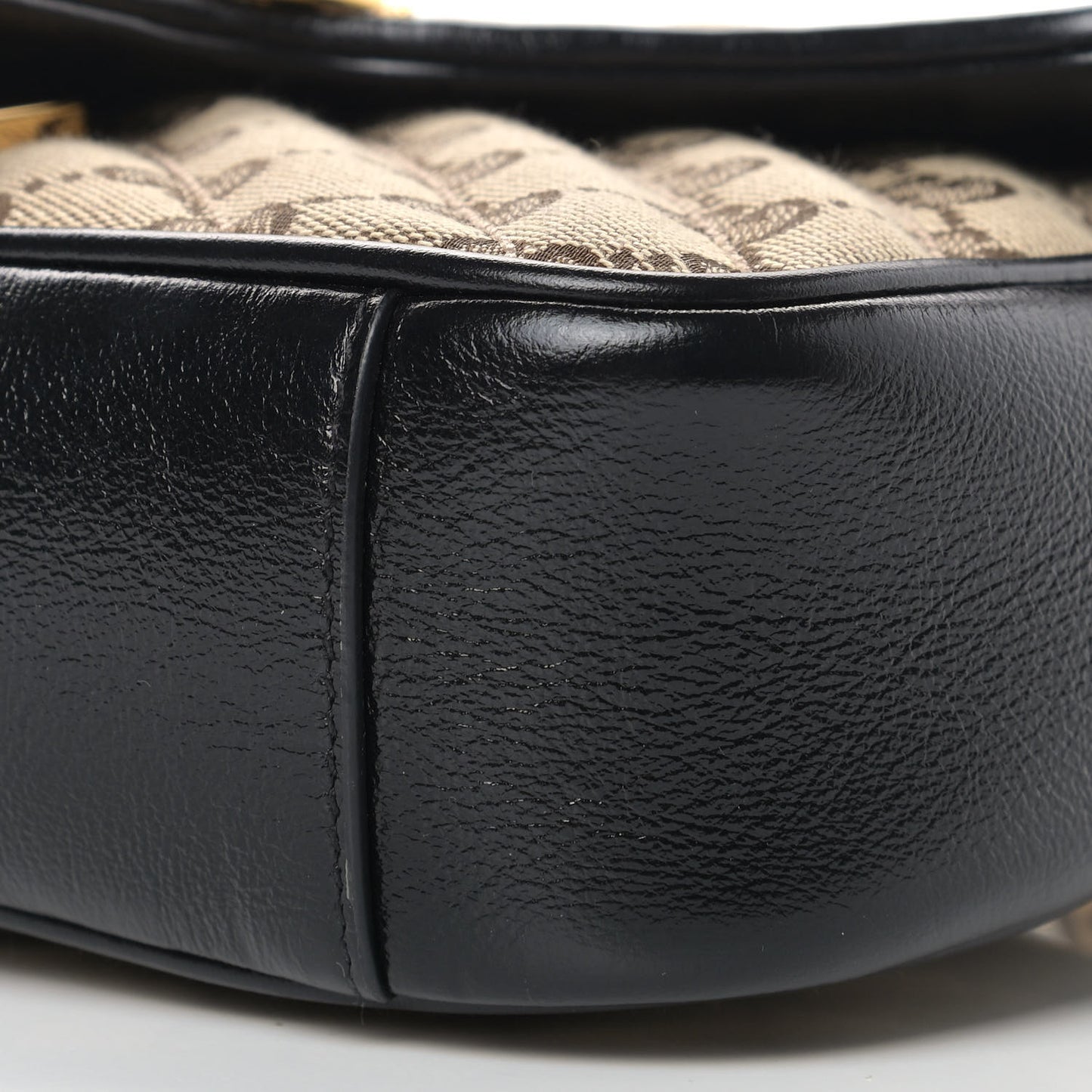 Monogram Matelasse Diagonal Mini GG Marmont Shoulder Bag Beige Black