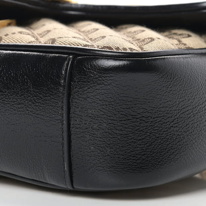 Gucci Monogram Matelasse Diagonal Mini GG Marmont Shoulder Bag Beige Black 9 of 9