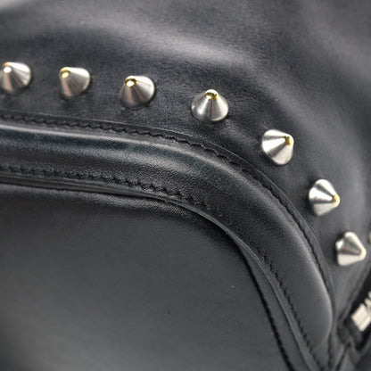 Alexander McQueen Pebbled Calfskin Skull Studded Padlock Tote Black 11 of 16