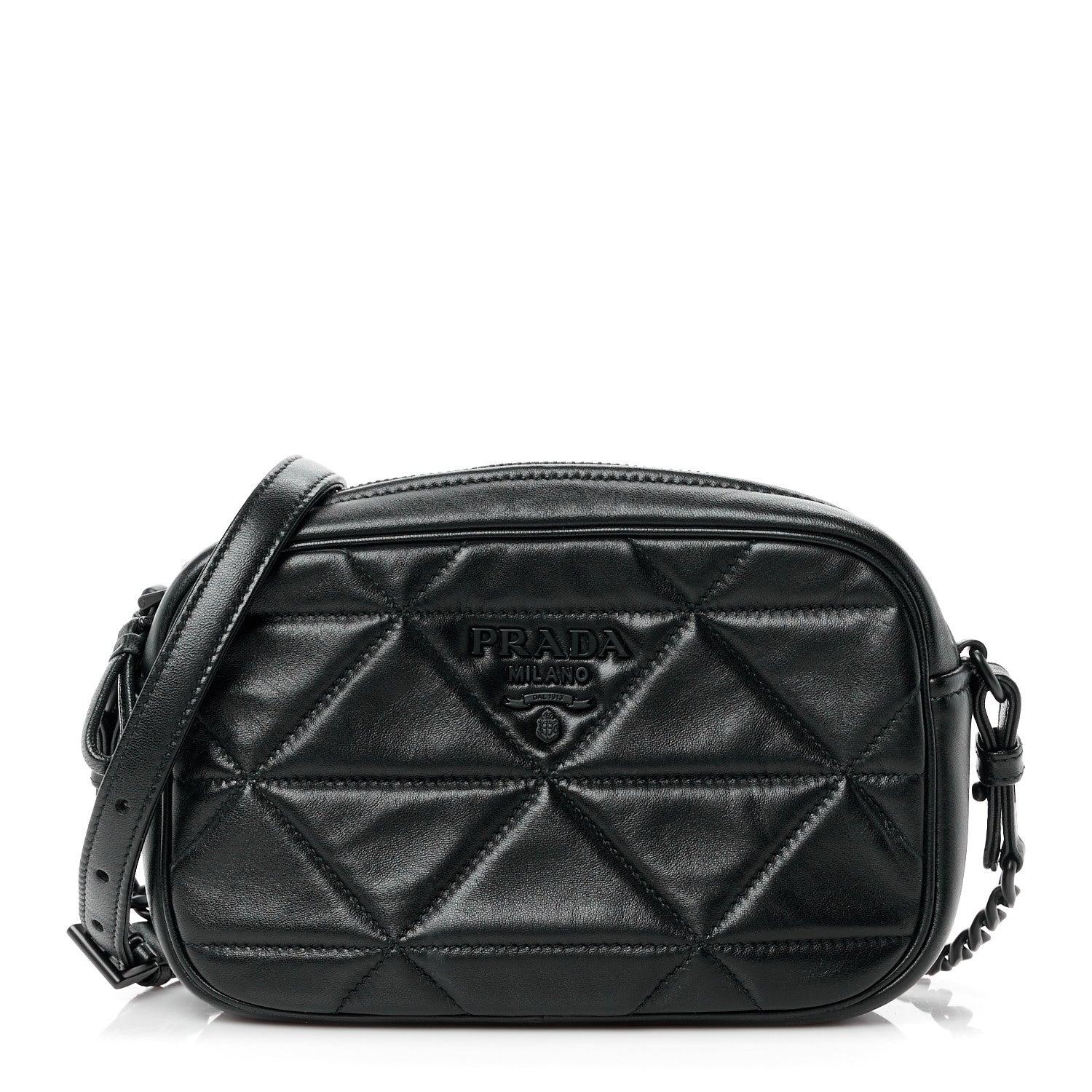Prada Nappa Triangle Stitched Spectrum Camera Bag Black 1 of 13