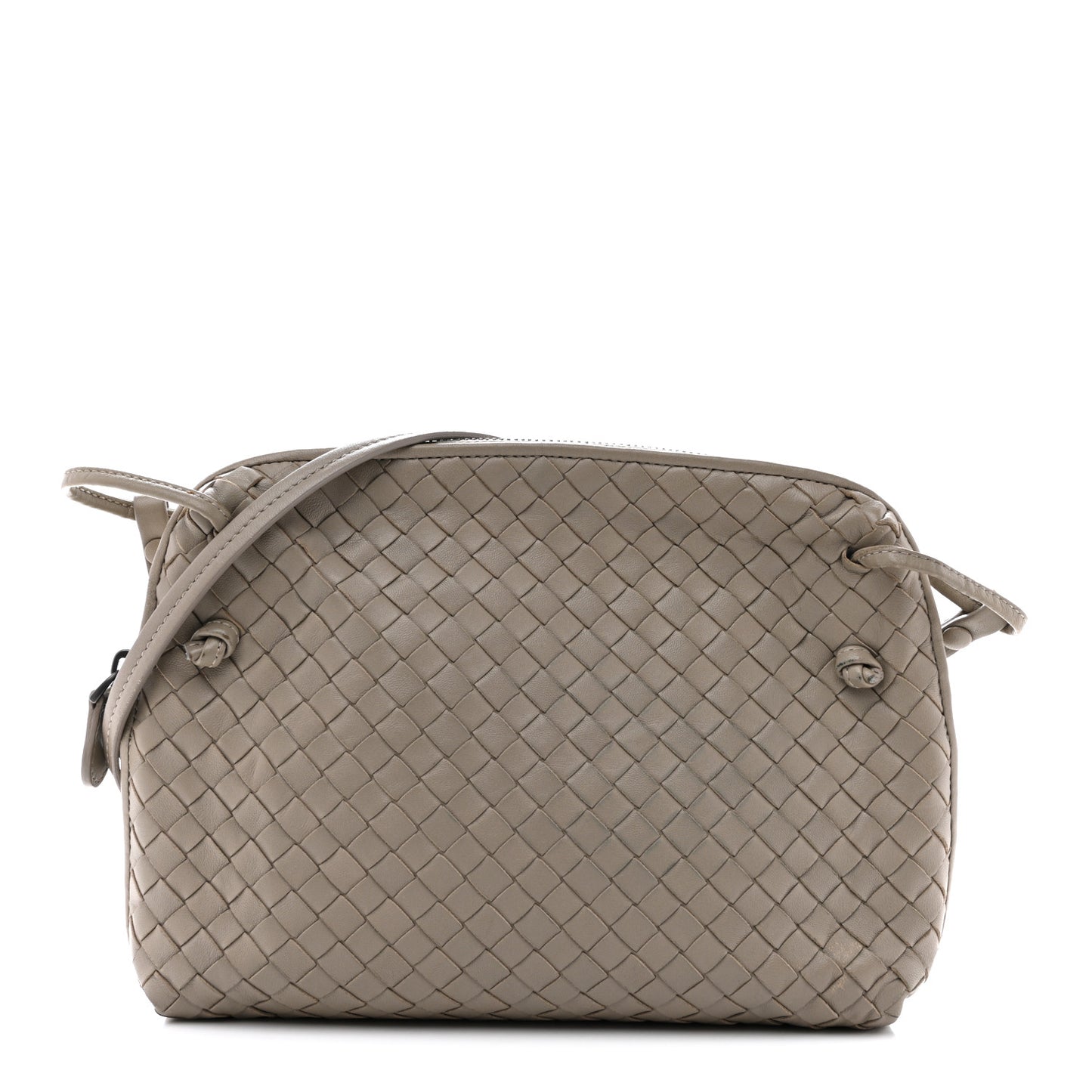 Nappa Intrecciato Nodini Crossbody Messenger Steel