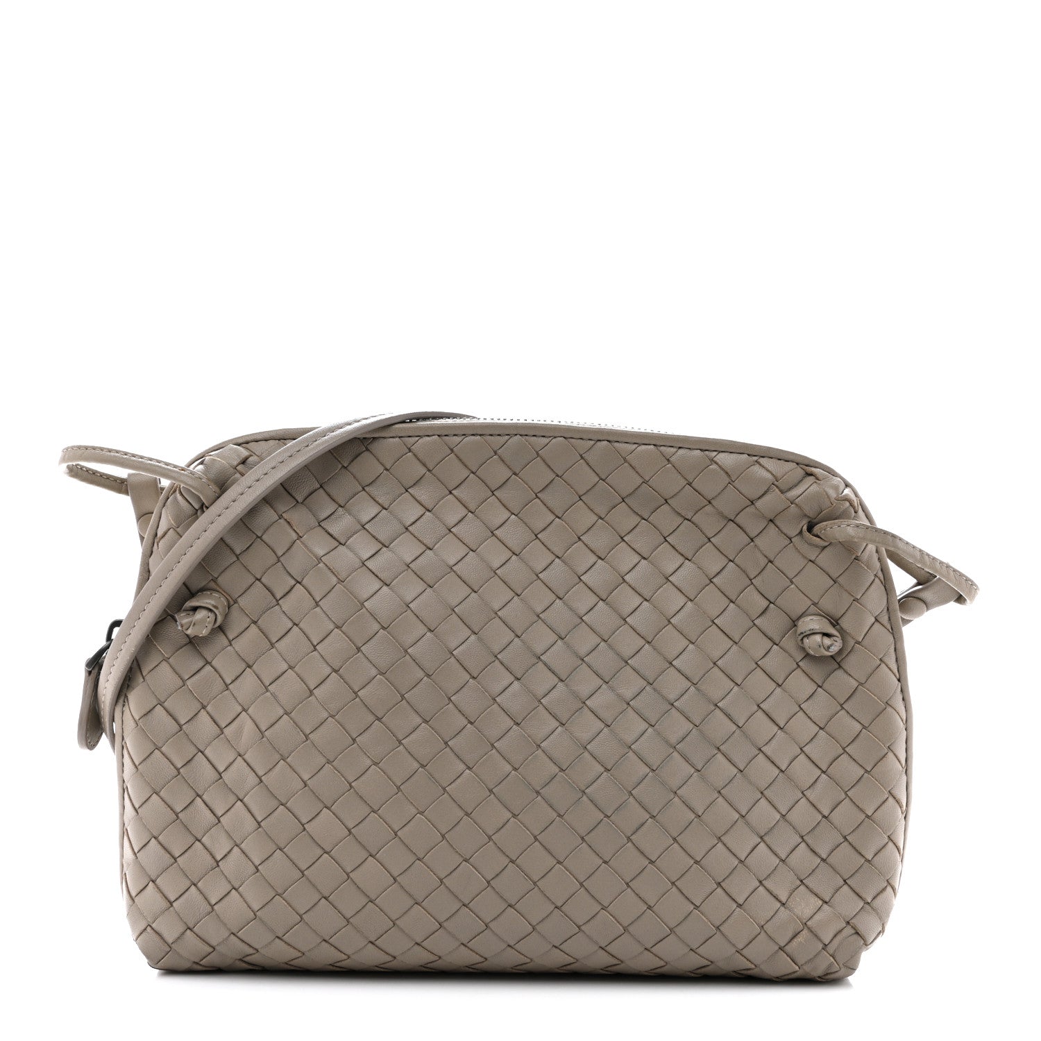 Bottega Veneta Nappa Intrecciato Nodini Crossbody Messenger Steel 1 of 14