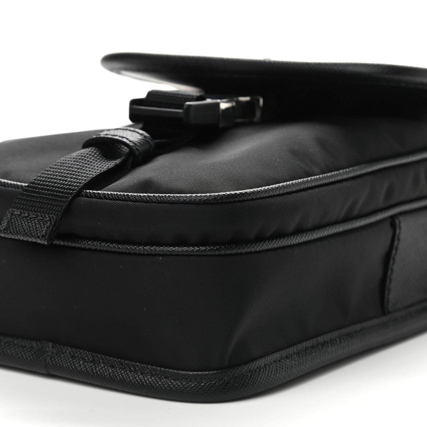 Prada Re-Nylon Saffiano Mini Pocket Single Snap Buckle Messenger Bag Black 10 of 10