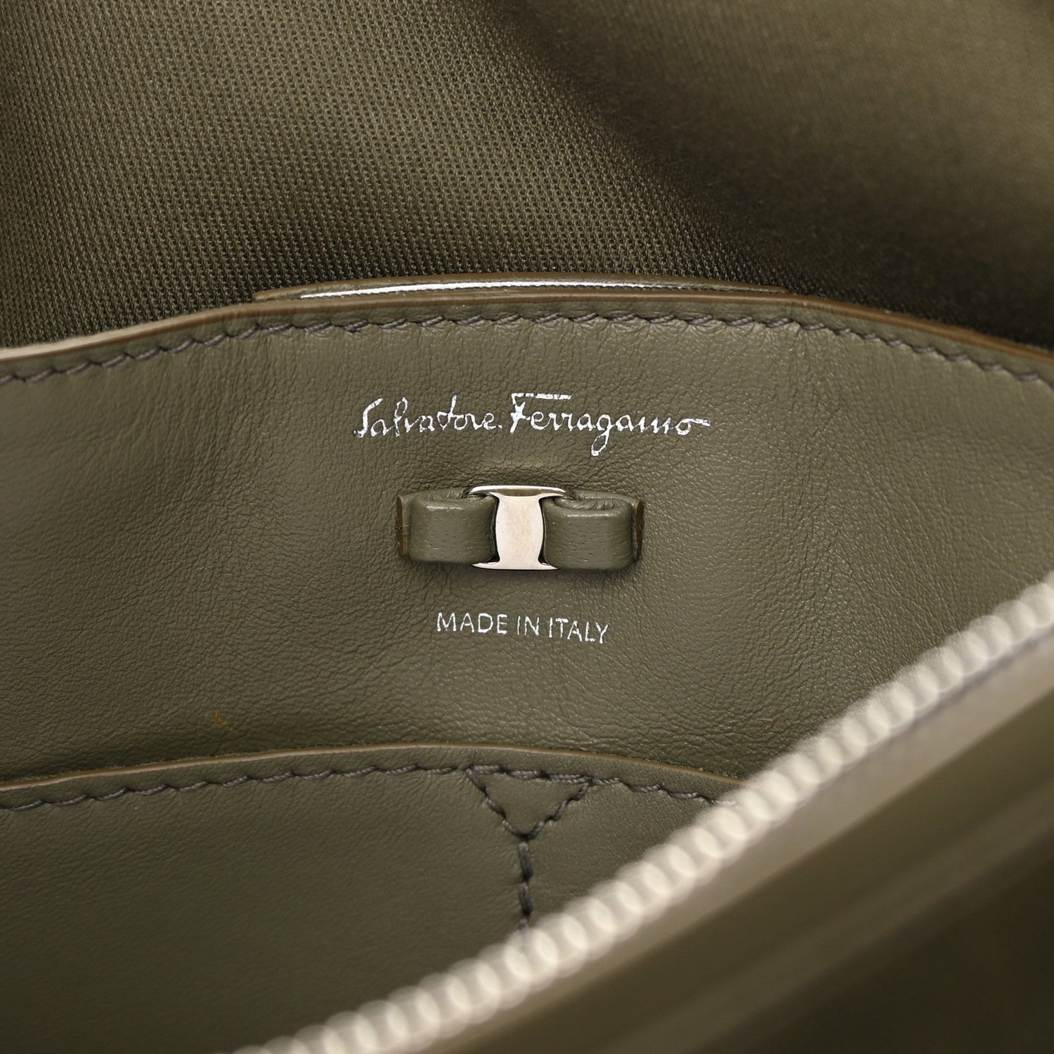 Salvatore Ferragamo Calfskin Viva Bow Tote Green 8 of 12