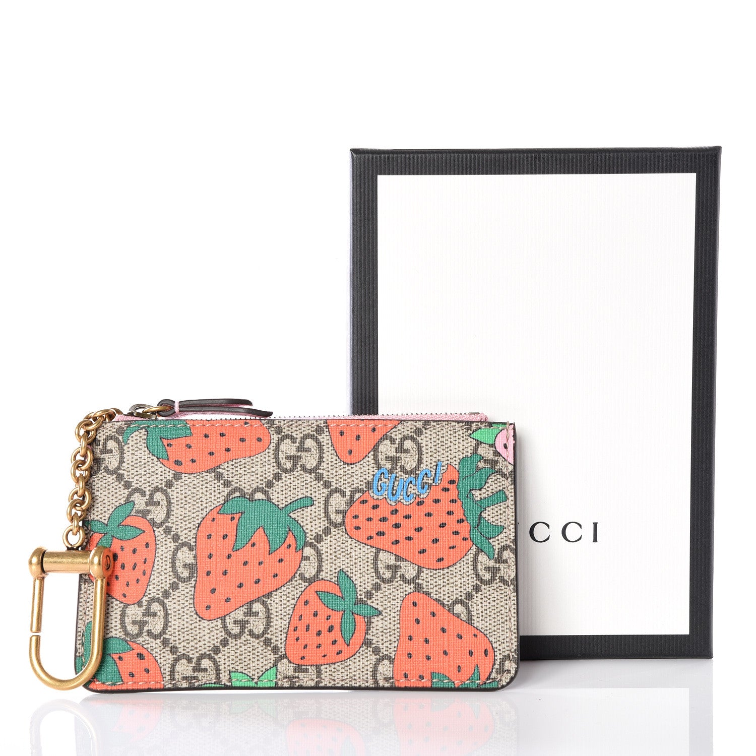 Gucci GG Supreme Monogram Strawberry Key Case 8 of 8