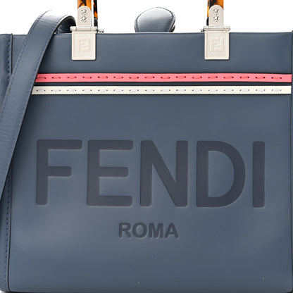 Fendi Vitello King Plexiglass Logo Embossed Small Fendi Sunshine Shopper Tote Mirto 7 of 10