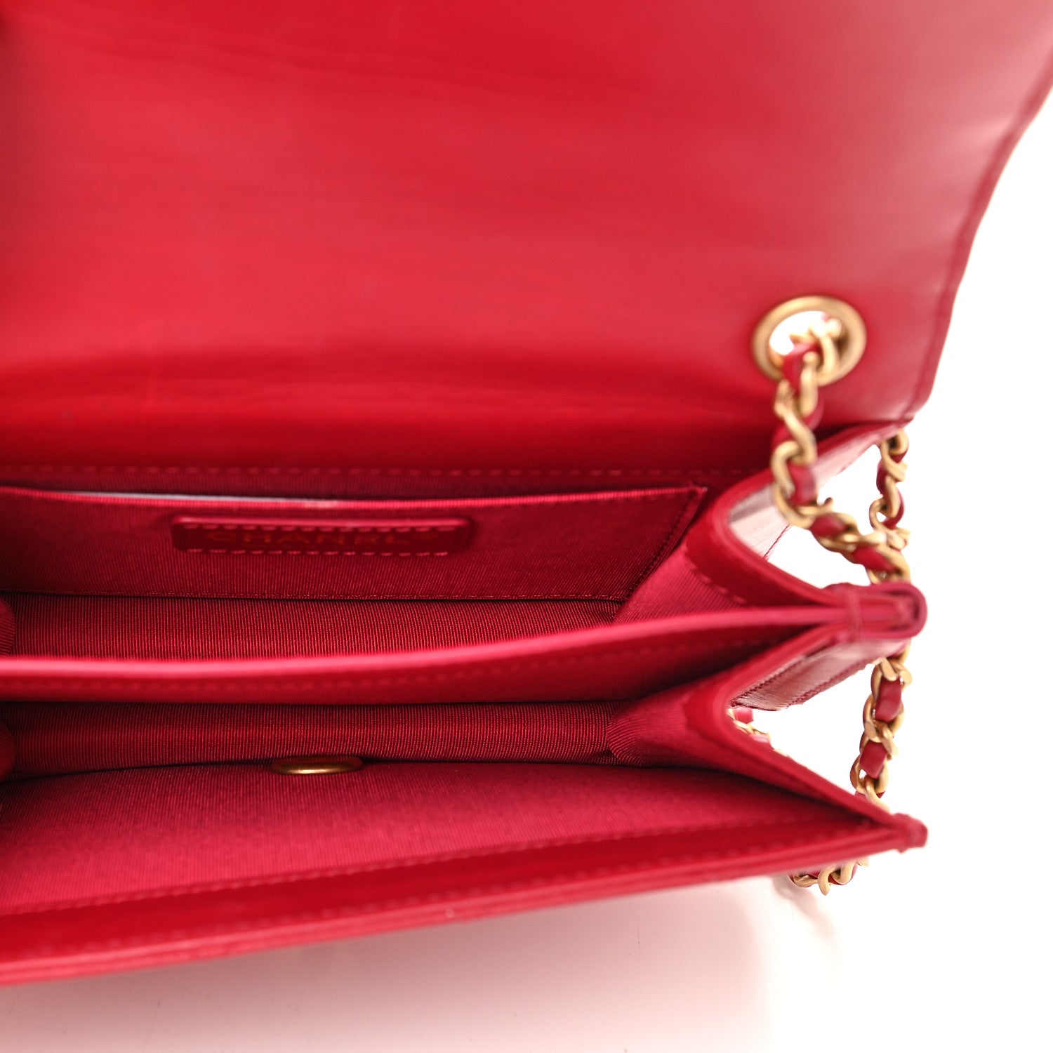 Chanel Lambskin Quilted CC Flap Red 5 of 9