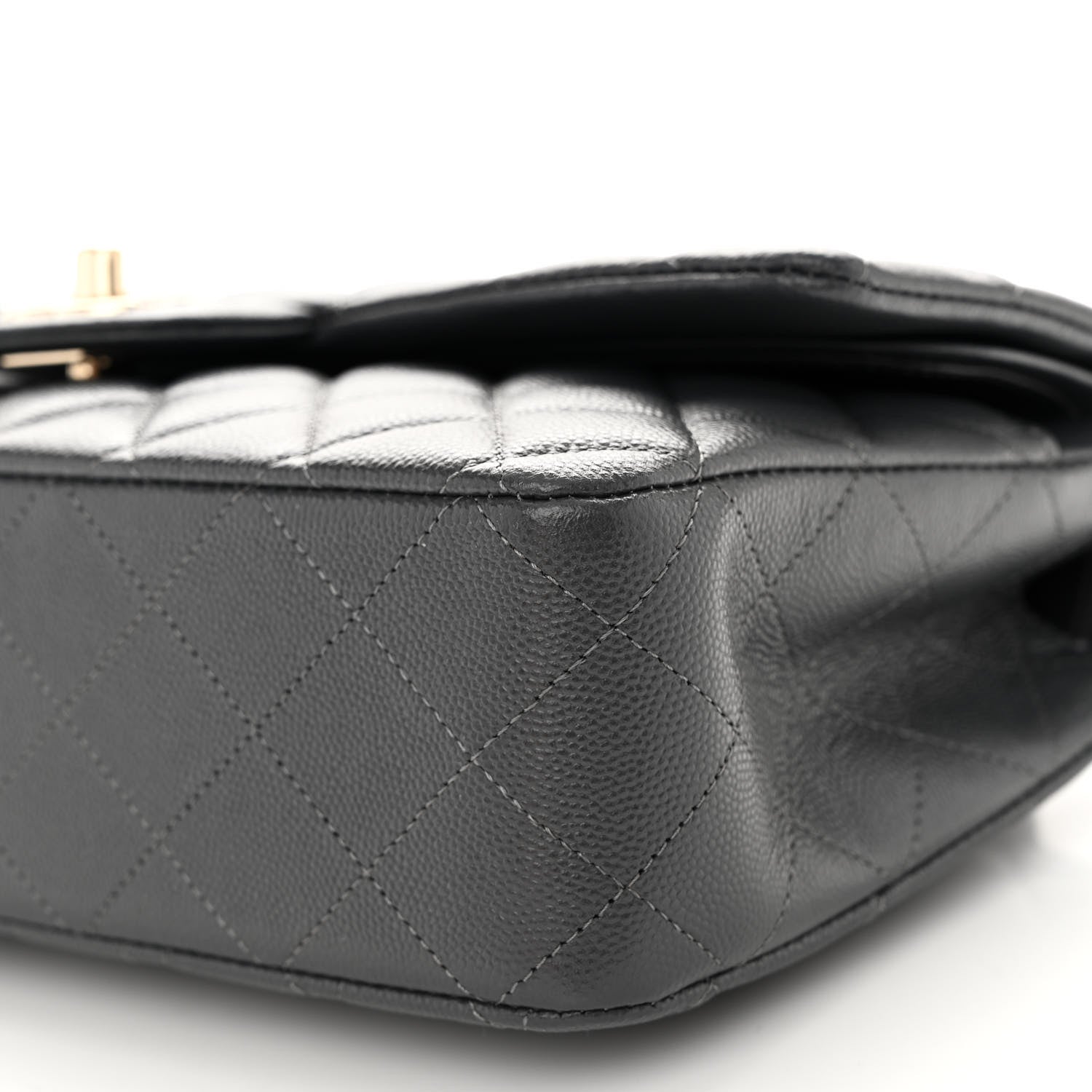 Chanel Caviar Quilted Medium Double Flap Dark Grey 10 of 12