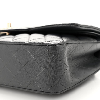 Chanel Caviar Quilted Medium Double Flap Dark Grey 10 of 12