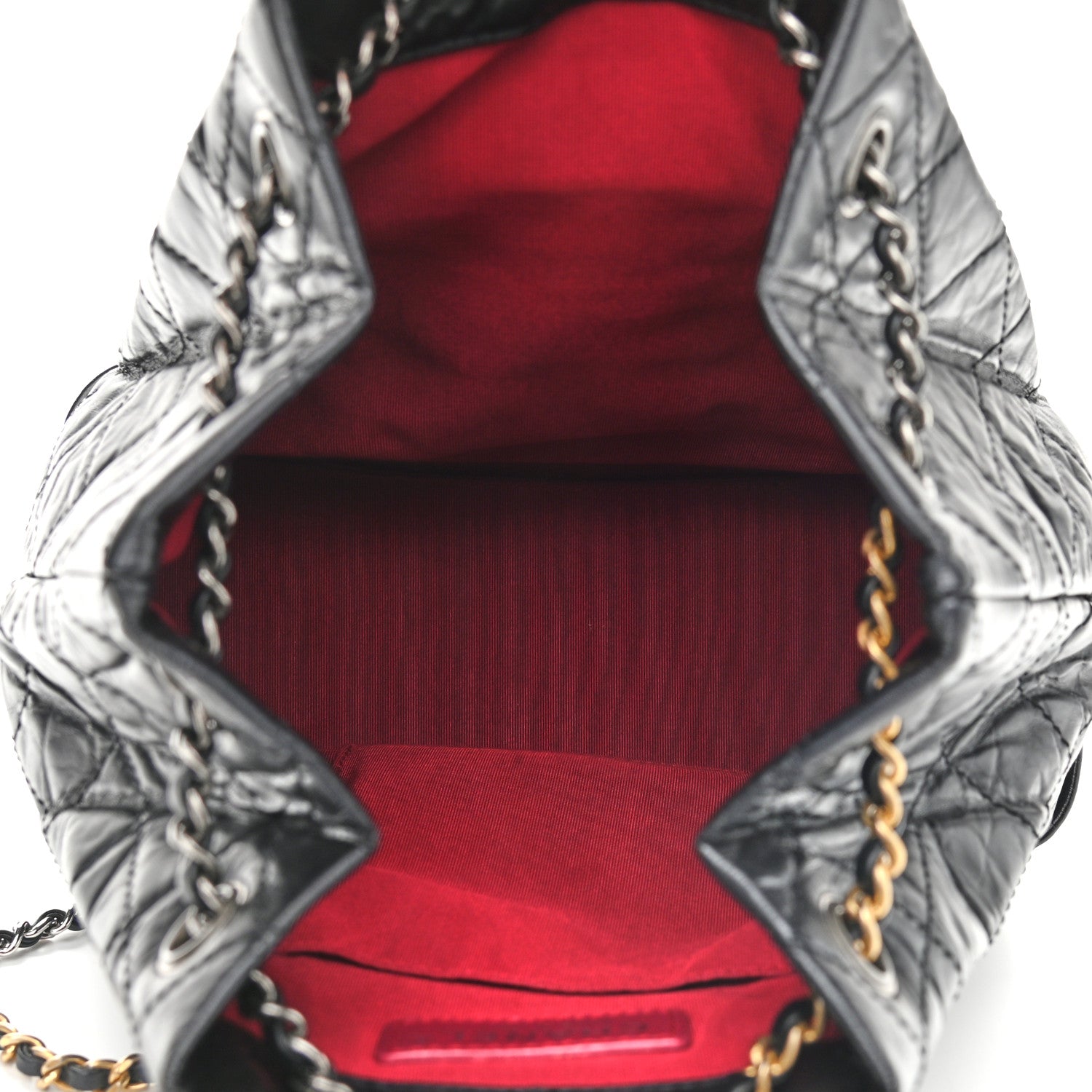 Chanel Aged Calfskin Quilted Gabrielle Backpack Black 4 of 11