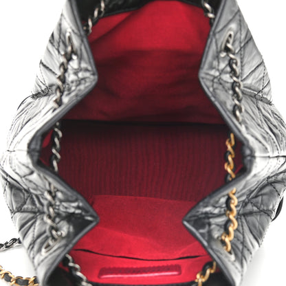 Chanel Aged Calfskin Quilted Gabrielle Backpack Black 4 of 11