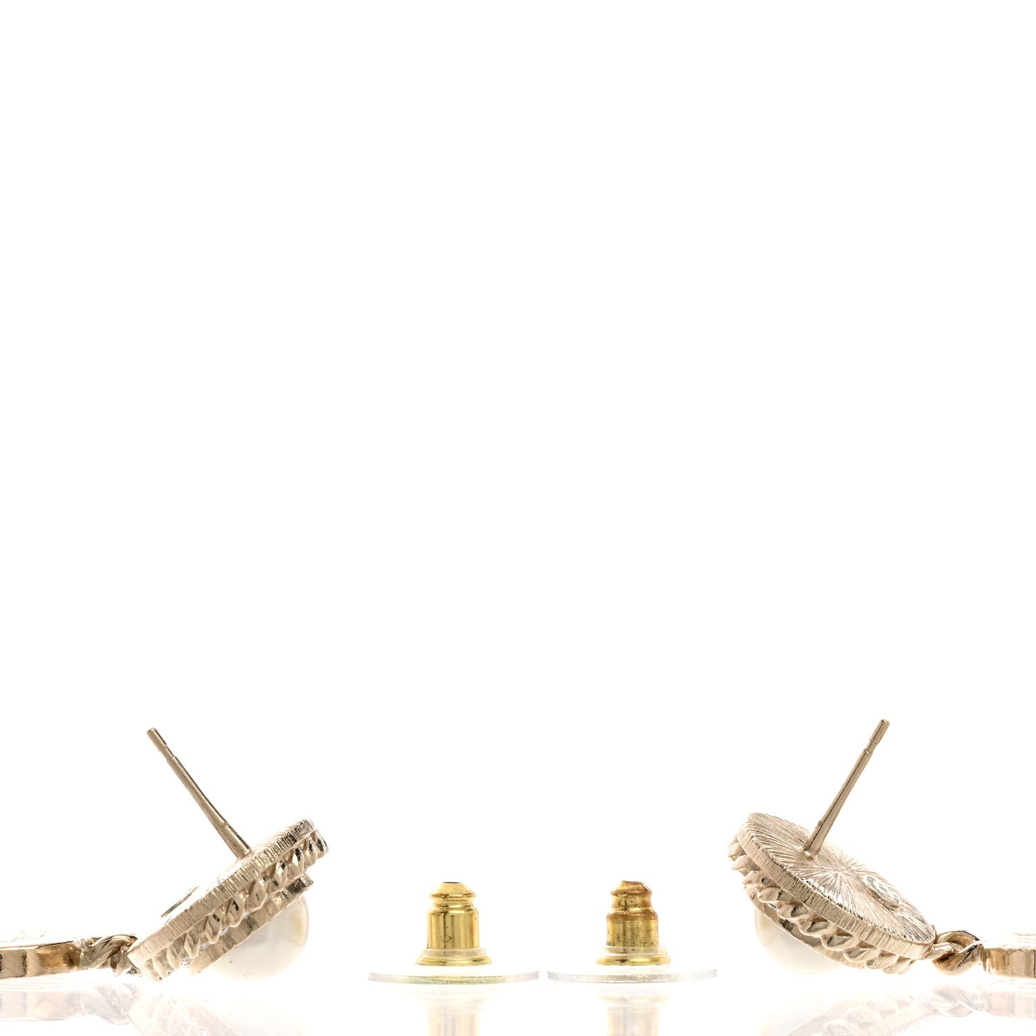 Chanel Crystal Pearl Bow-tiful CC Drop Earrings Gold 3 of 4