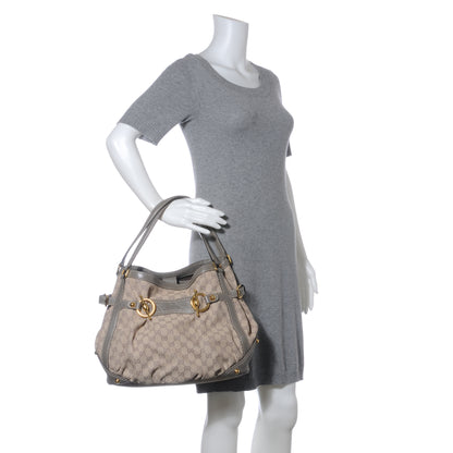 Gucci Monogram Medium Jockey Tote Grey 2 of 8