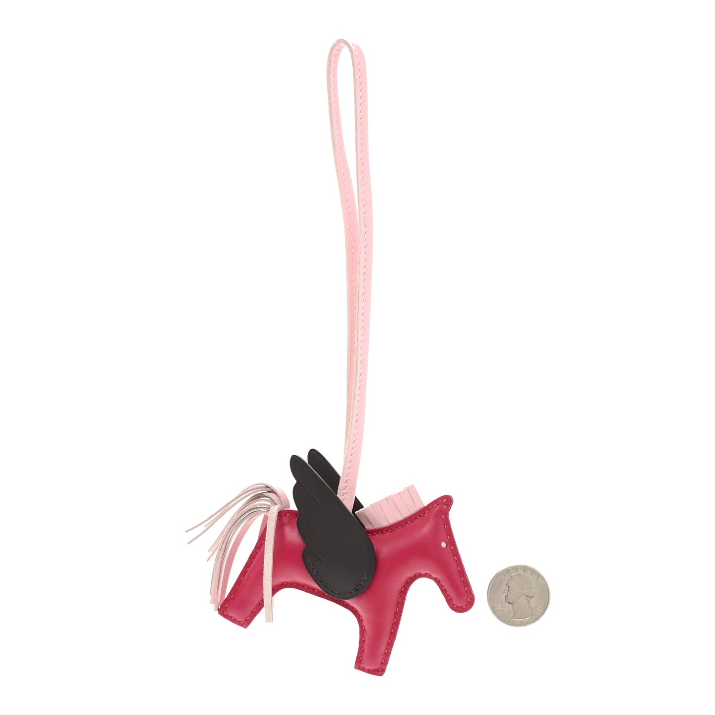 Milo Lambskin Grigri Rodeo Pegase Horse Bag Charm PM Framboise Rose Sakura Rouge Sellier