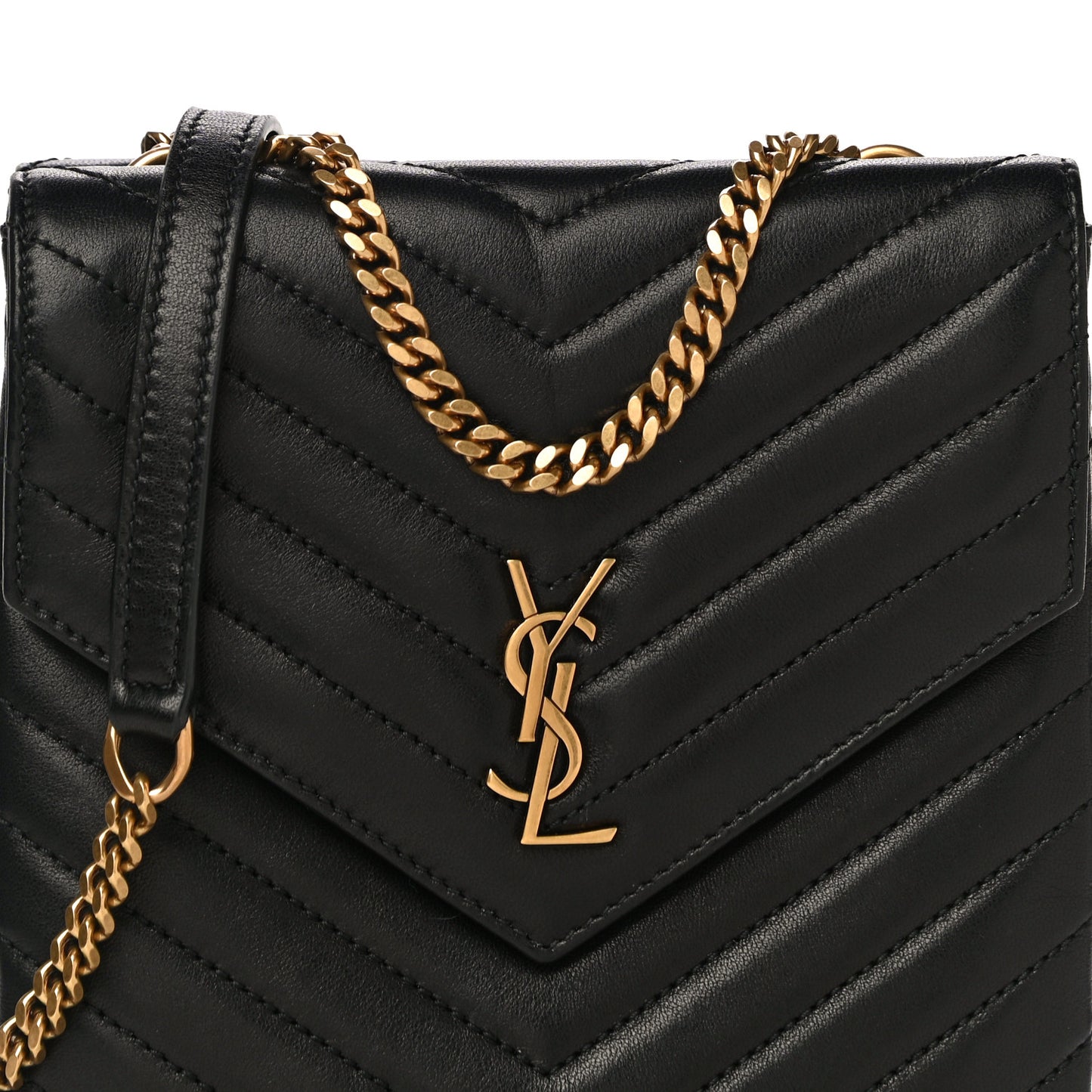 Lambskin Matelasse Monogram Double Flap Bag Black