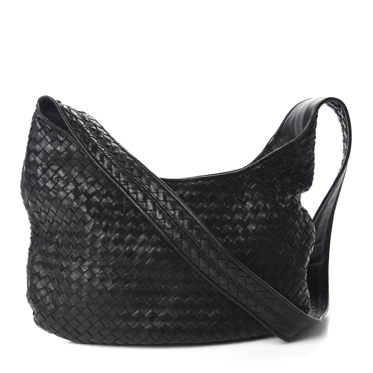 Nappa Intrecciato Shoulder Bag Black