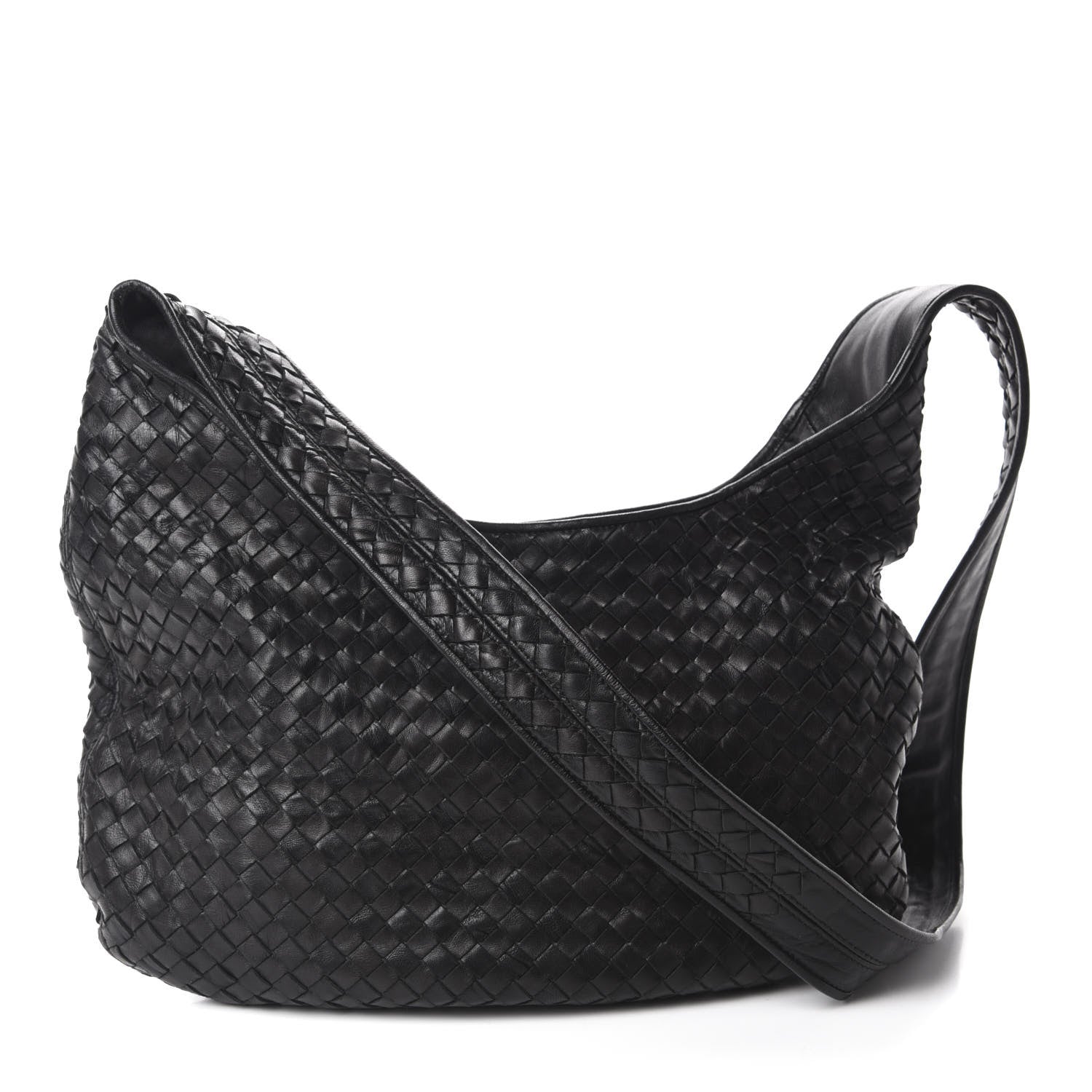 Bottega Veneta Nappa Intrecciato Shoulder Bag Black 1 of 10
