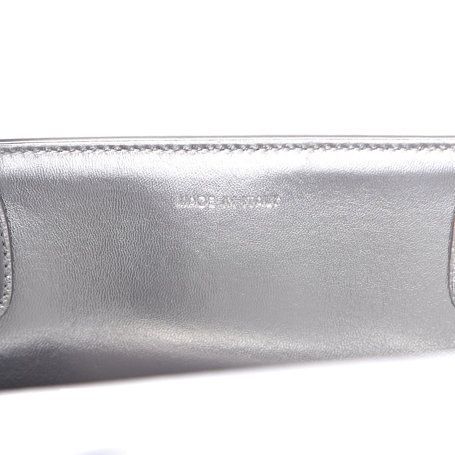 Metallic Grained Calfskin Medium Diorever Flap Silver