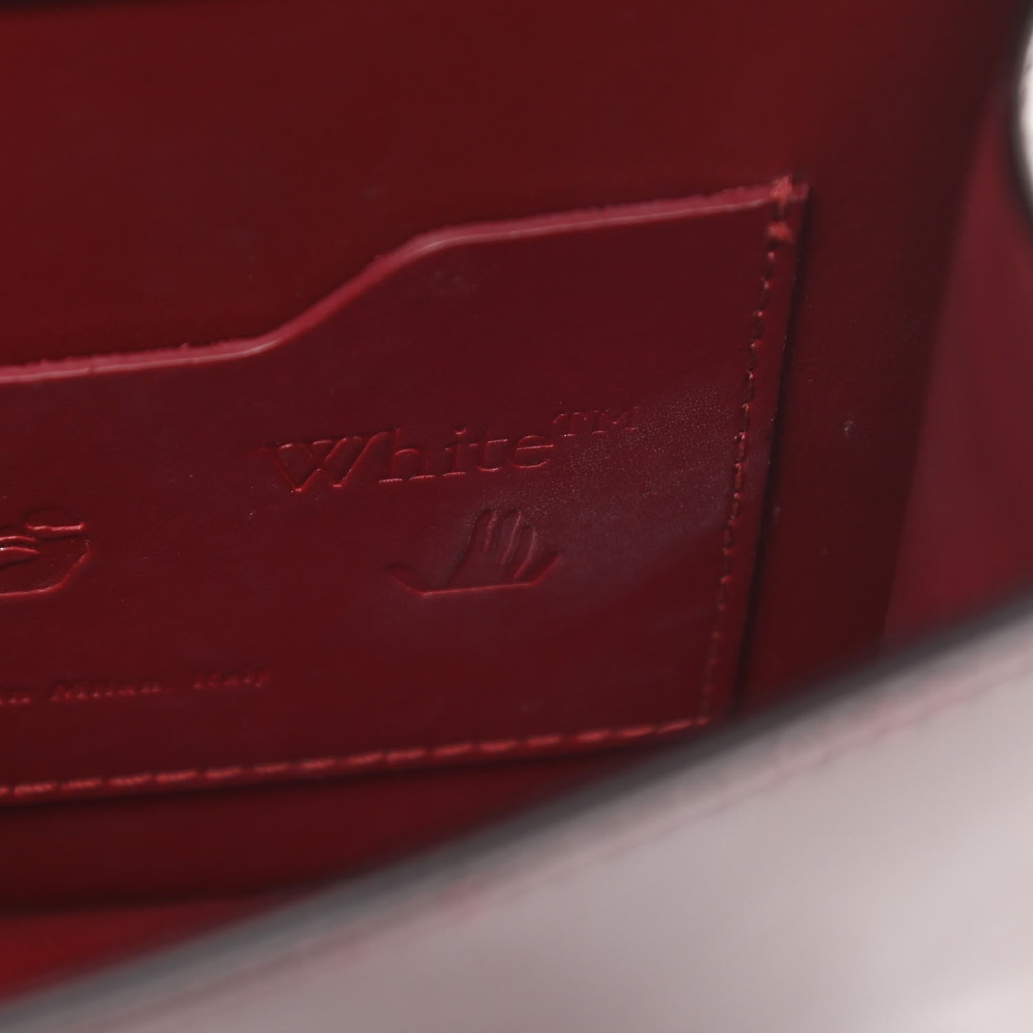 Off-White Calfskin Jitney 0.7 Rent Money Crossbody Bag Burgundy 7 of 16