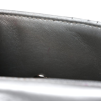 Chanel Glazed Calfskin Grommet Embellished Mini Airline Rectangular Flap Silver 12 of 13