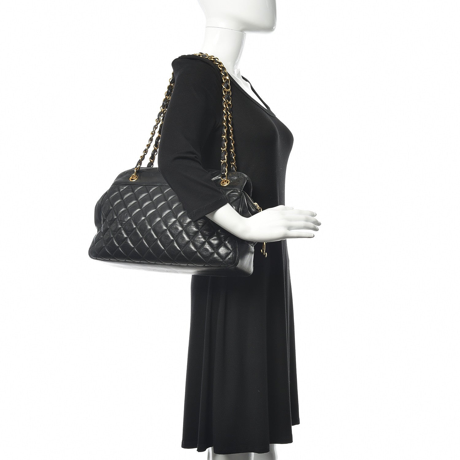 Chanel Lambskin Quilted Shoulder Bag Black 2 of 21