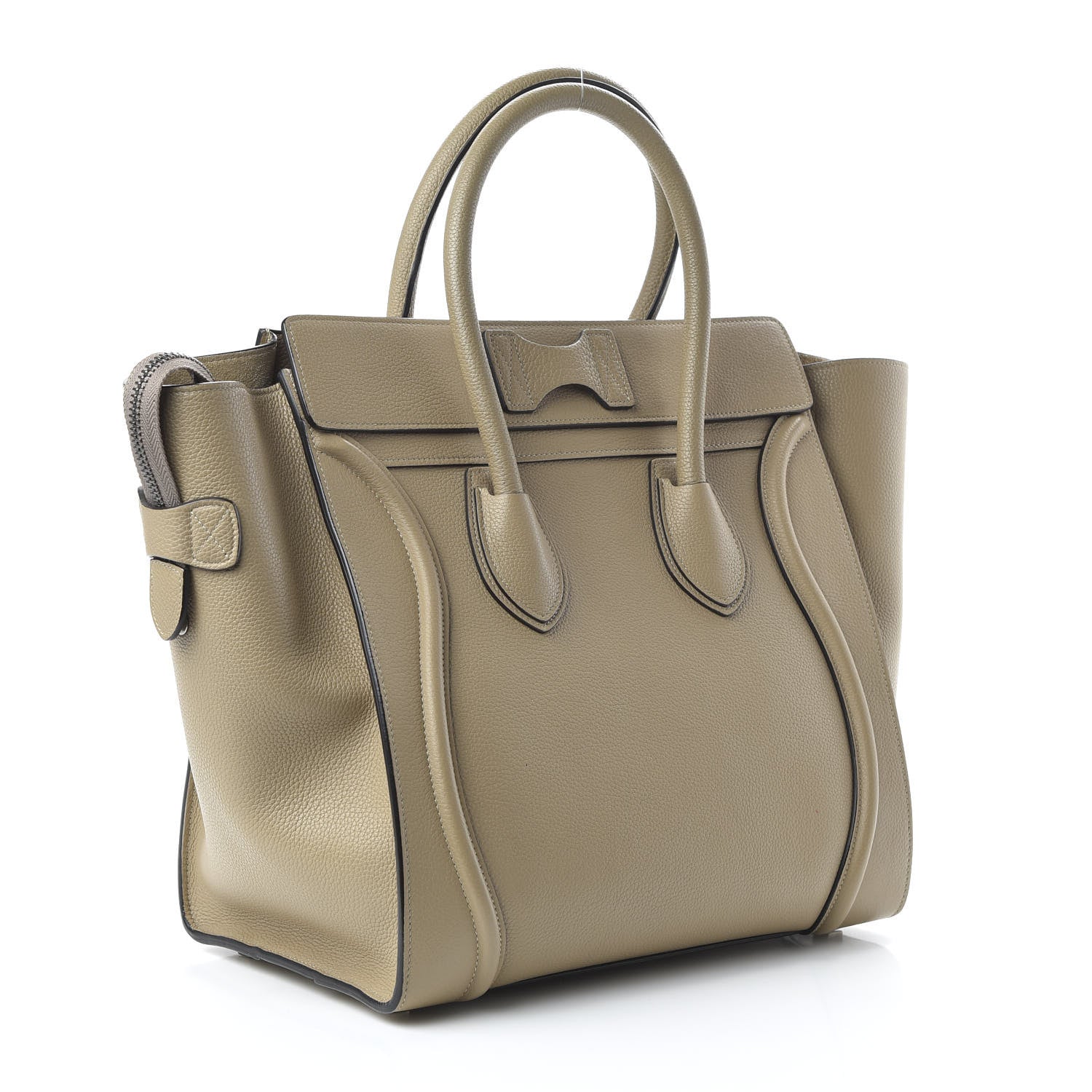 Celine Drummed Calfskin Mini Luggage Dune 3 of 9
