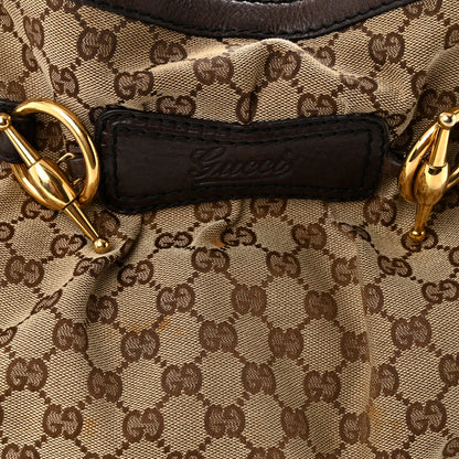 Gucci Monogram Medium Jockey Tote Dark Brown 11 of 12