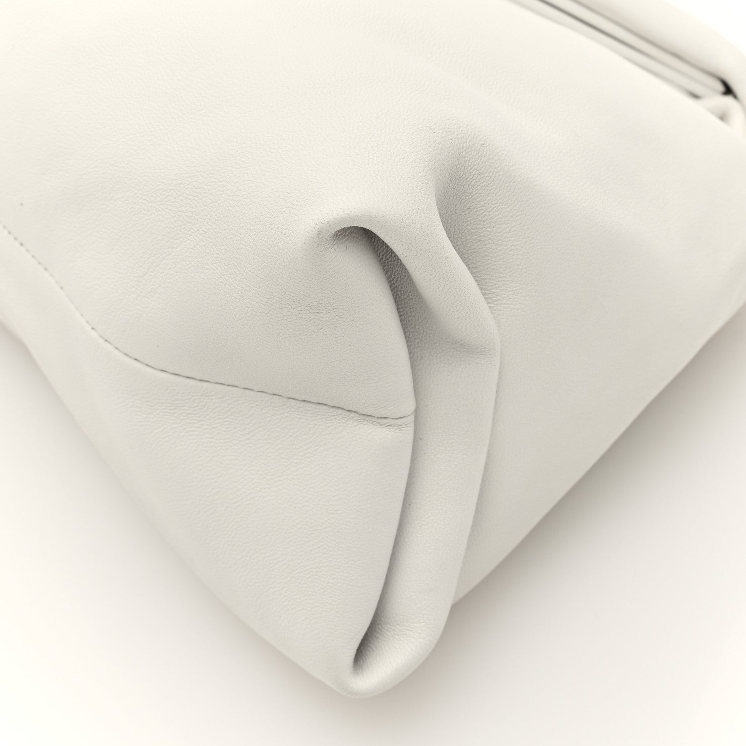 Bottega Veneta Lambskin BV Trine Clutch Bianco 9 of 9