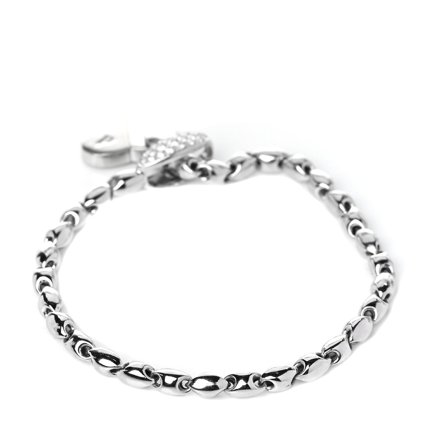 18K White Gold Diamond Dole Heart Bracelet