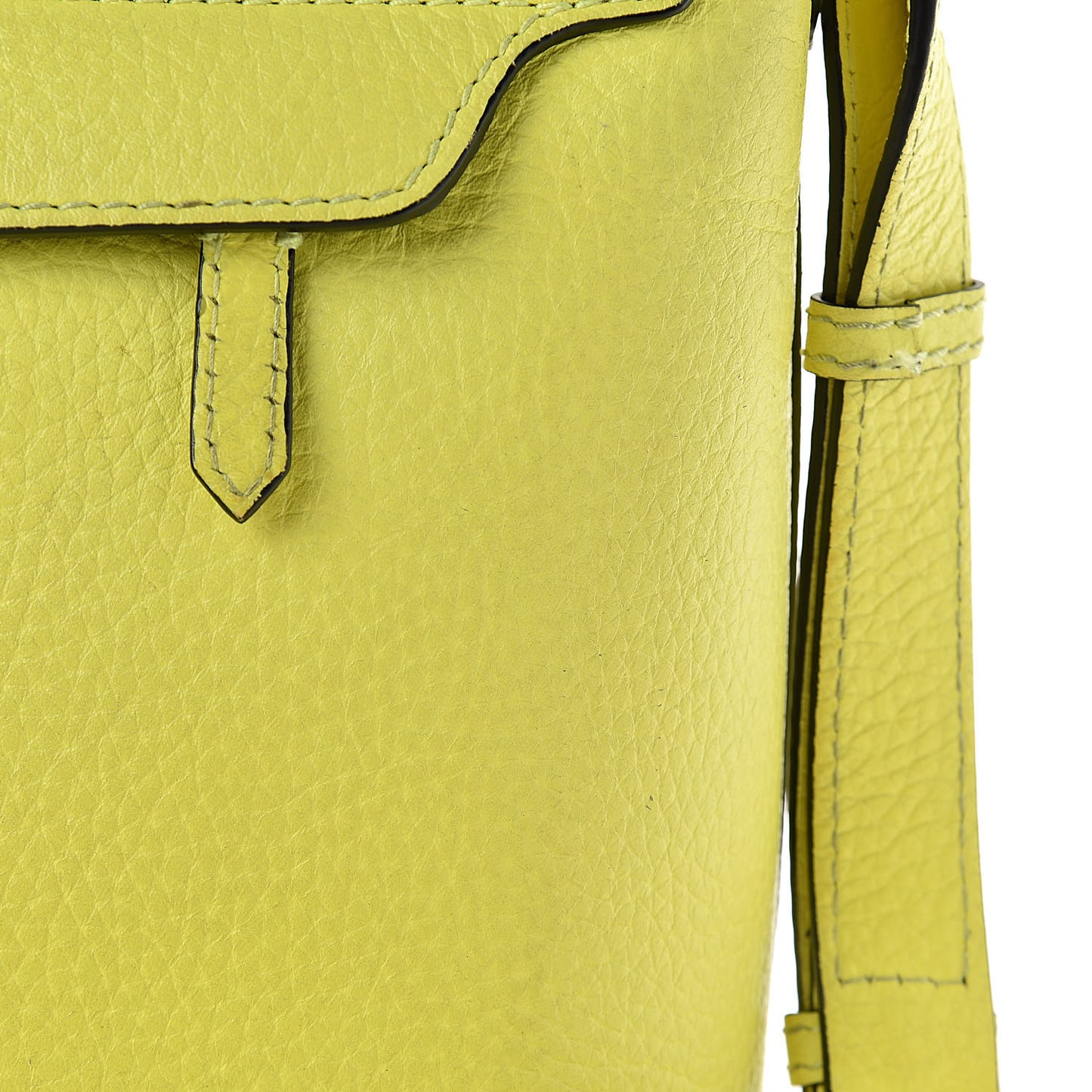 Signature Grain Small Burleigh Crossbody Bag Neon Yellow
