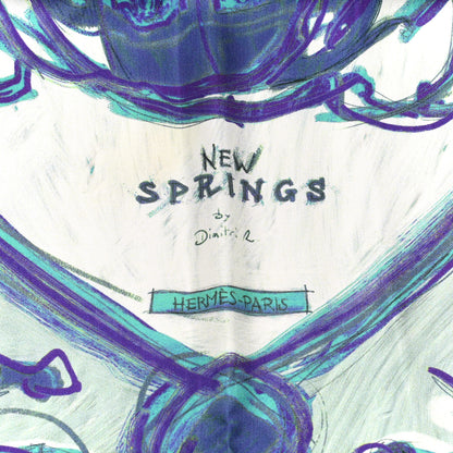 Hermes Silk New Springs Scarf 90 Bleu Indigo Bleu Klein 4 of 4