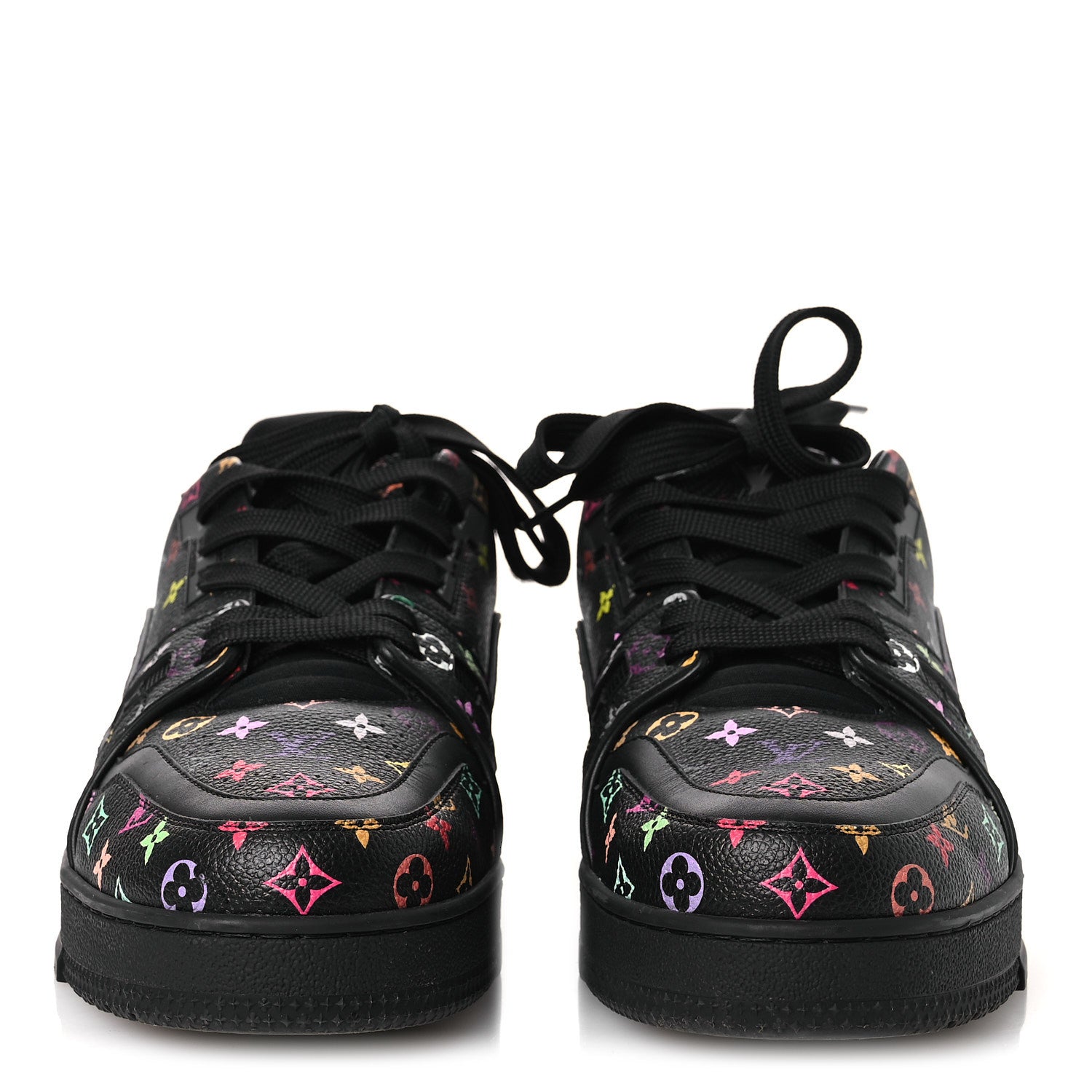 Louis Vuitton LV X TM Calfskin Monogram Multicolor Womens LV Trainer Sneakers 40 Black 3 of 10