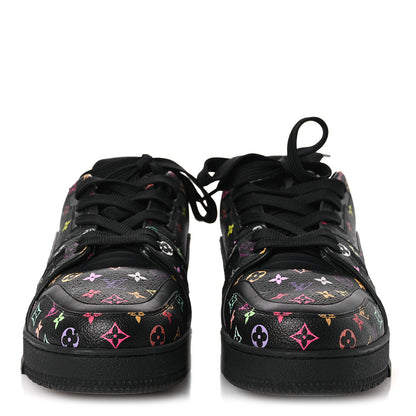 Louis Vuitton LV X TM Calfskin Monogram Multicolor Womens LV Trainer Sneakers 40 Black 3 of 10