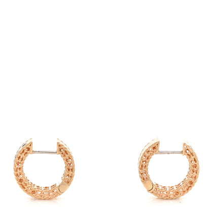 Roberto Coin 18K Rose Gold Black Diamond Venetian Princess Hoop Earrings 3 of 5