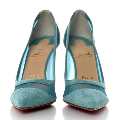 Christian Louboutin Veau Velours Rete Galativi 100 Pumps 37.5 Noumea 2 of 8