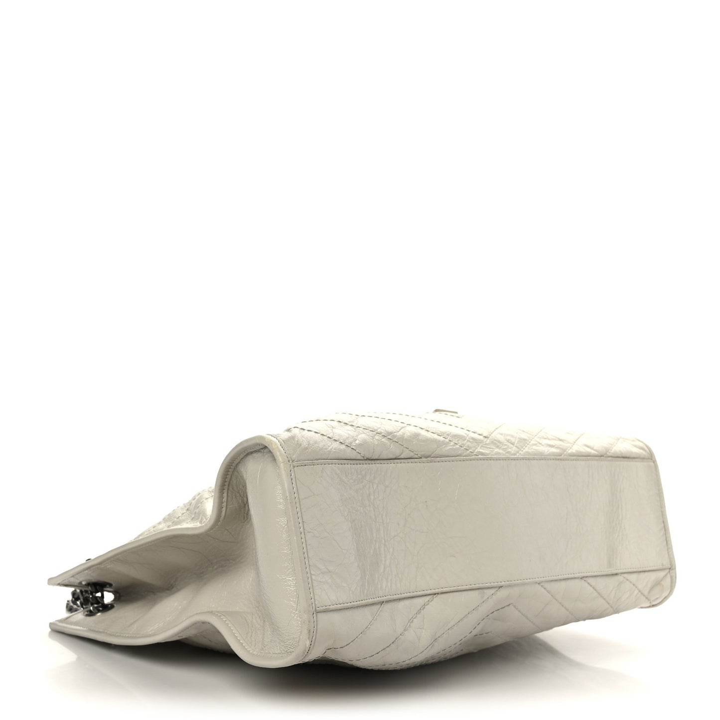 Crinkled Calfskin Matelasse Monogram Large Niki Shopper Tote Cream Soft
