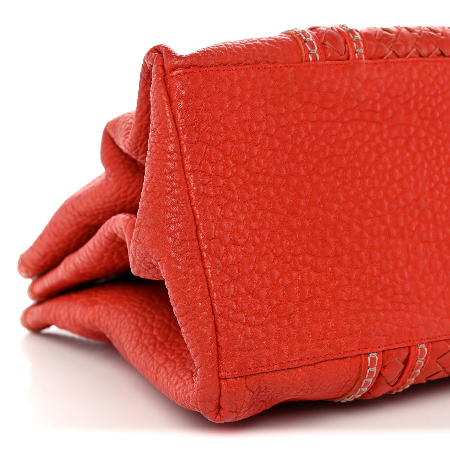 Bottega Veneta Pebbled Lambskin Intrecciato Stitched Medium Roma Tote Vesuvio 10 of 11