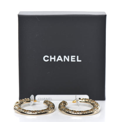 Chanel CC Hoop Earrings Gold 4 of 4