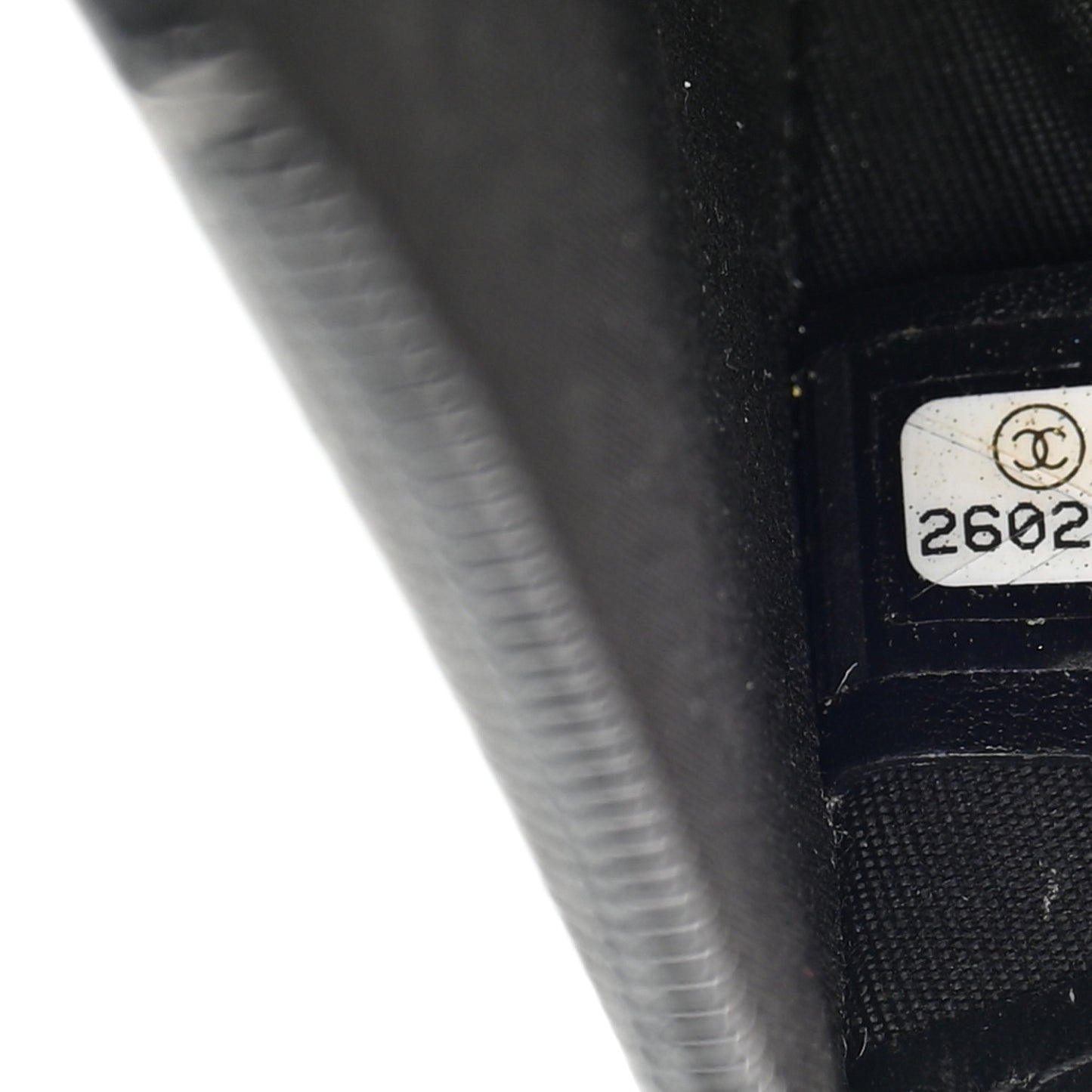 Calfskin Chain Embossed CC Key Holder Case Black