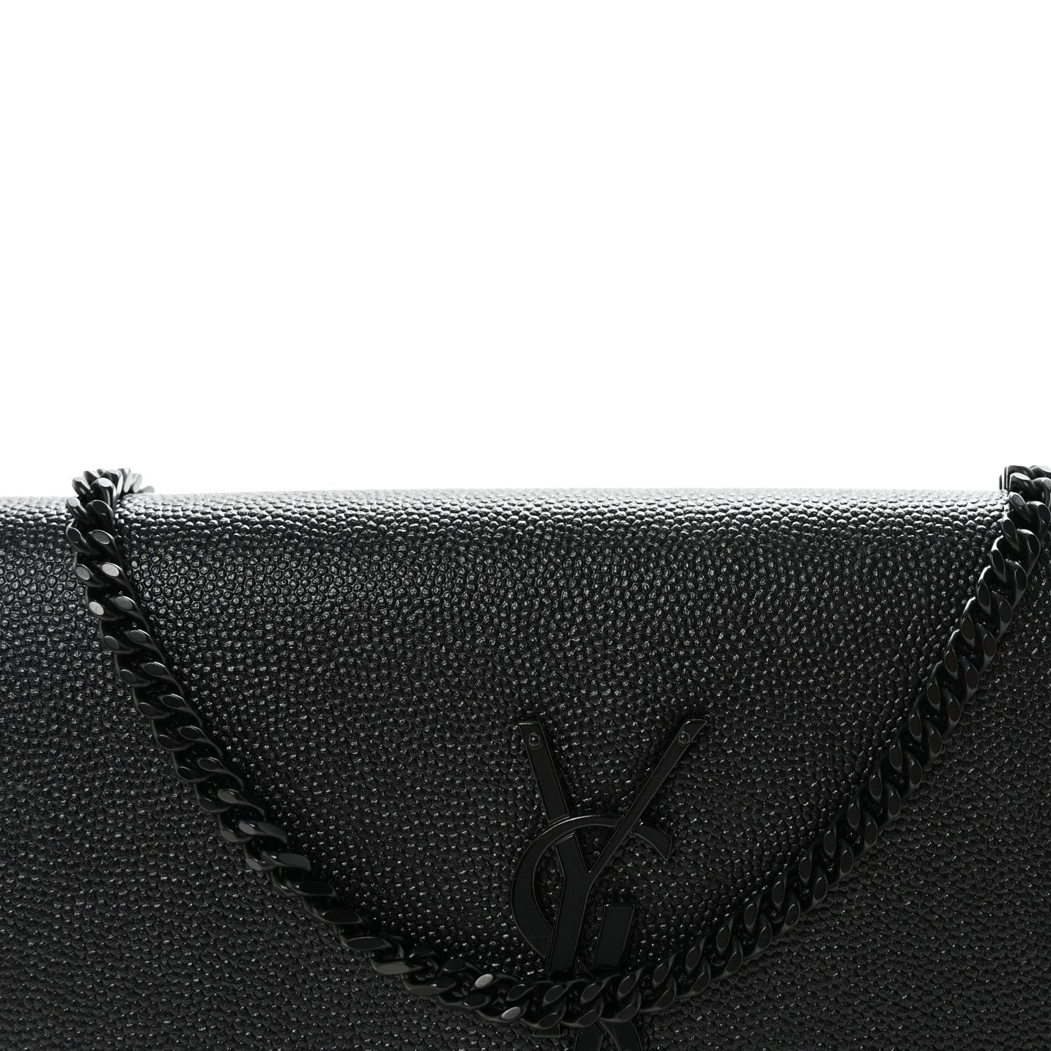 Saint Laurent Grain de Poudre Uptown Chain Wallet Black 9 of 12